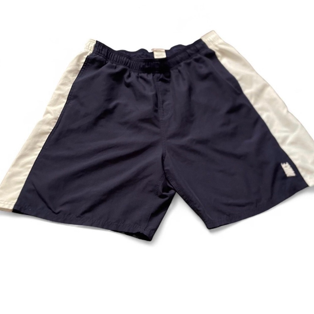Men’s Vintage Navy & White Nike Workout Gym Shorts Pockets Size XXL